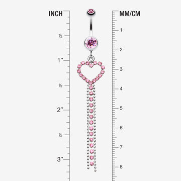 Detail View 1 of Luxuriant Heart Belly Button Ring-Light Pink
